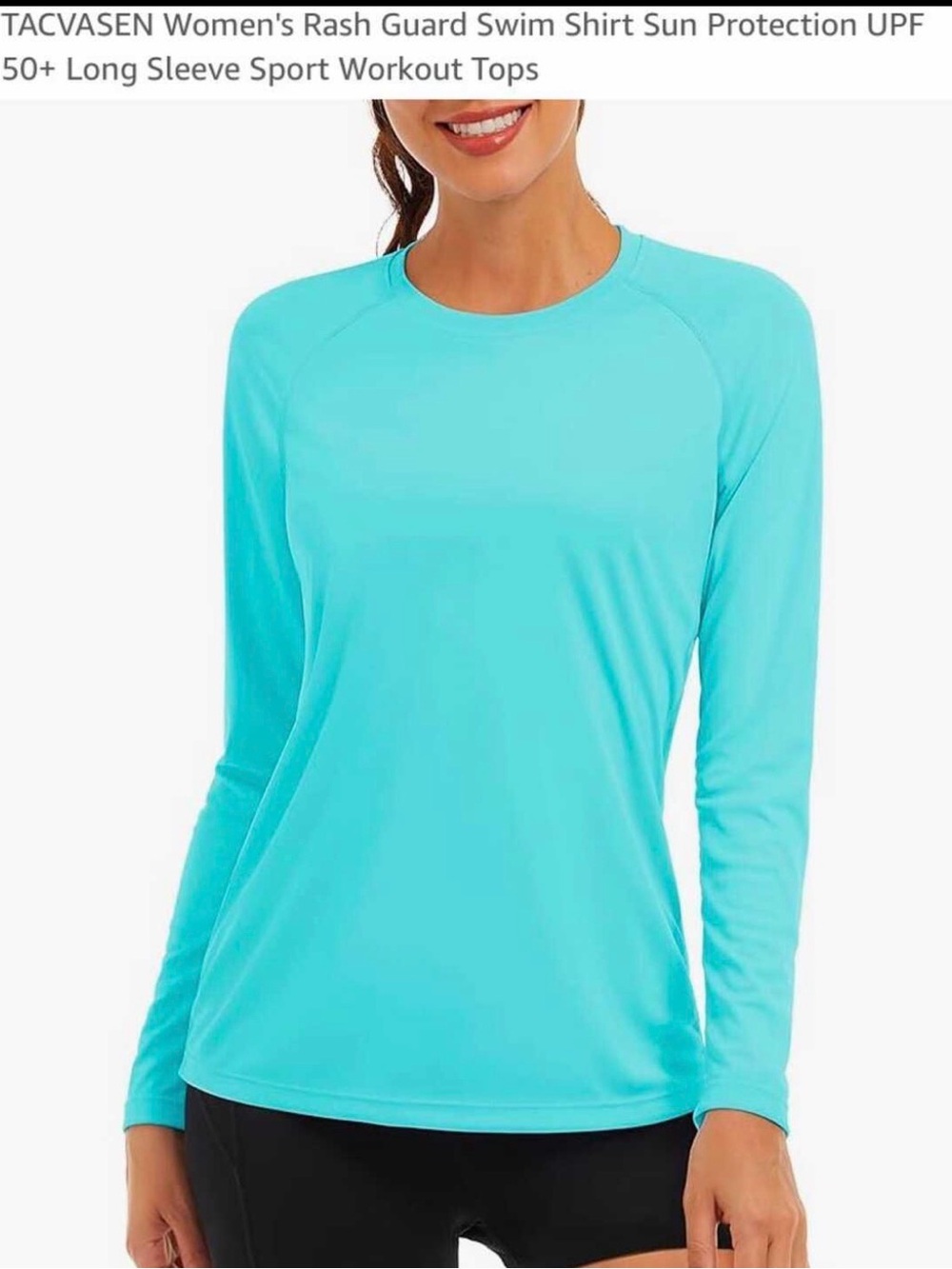 Women’s Long Sleeve Rash Guard Top — Aqua